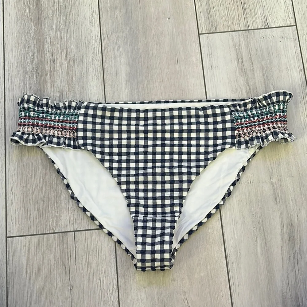 Red Carter gingham check swim bikini bottoms size XL